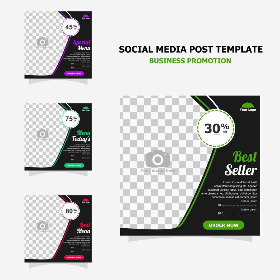 Social media post promotion with dark brown colour style twenty three vector