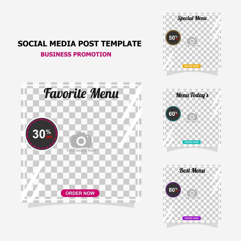 Simple social media post template for your business style four vector