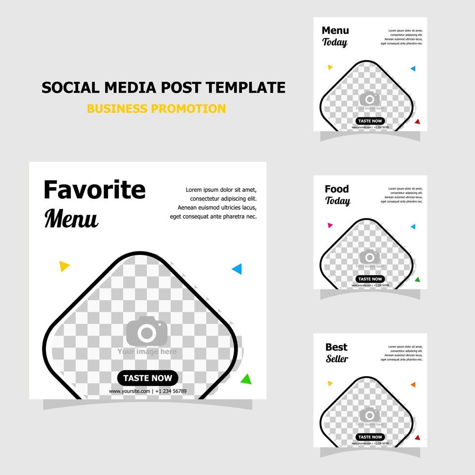 Simple template social media promotion package style ten vector