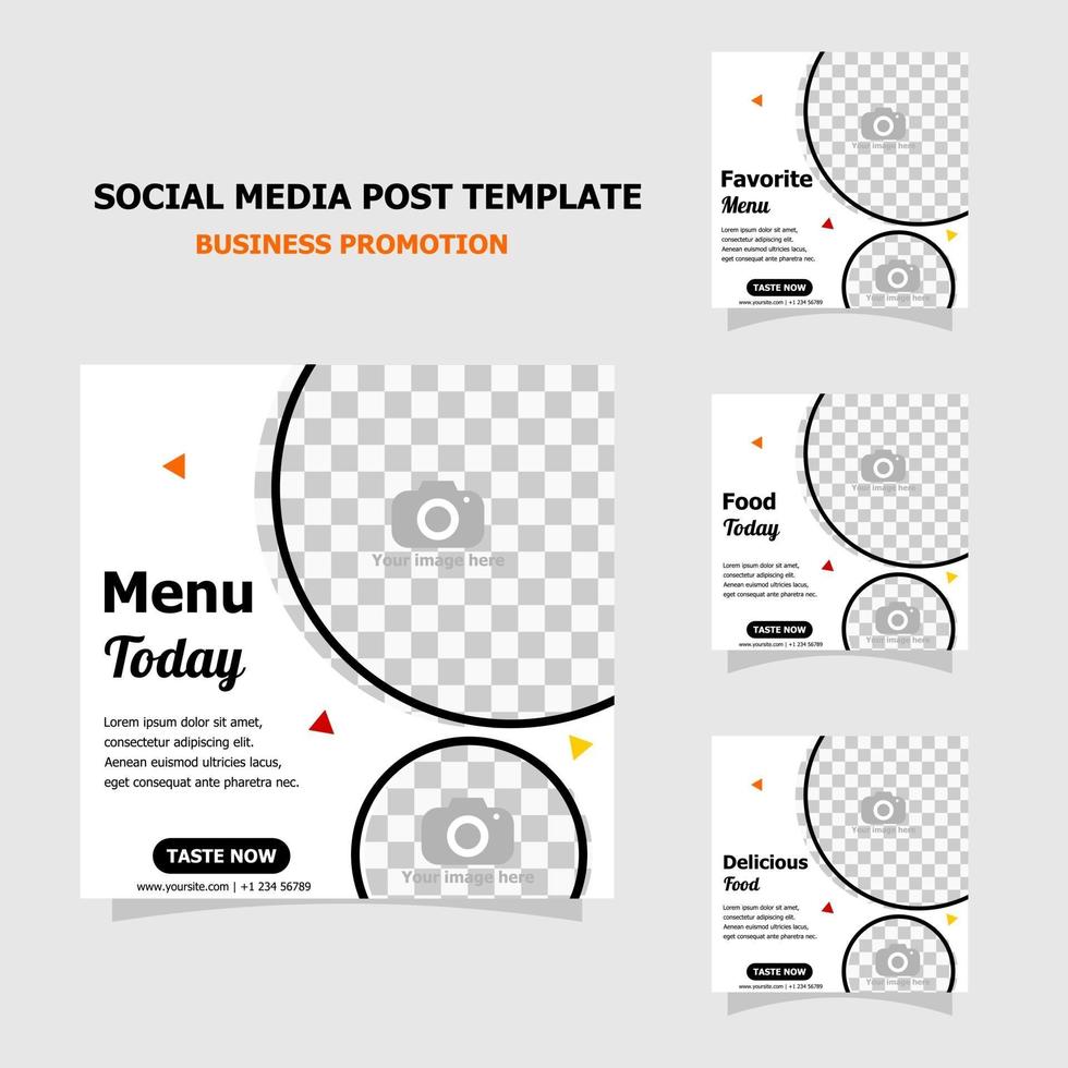 Simple template social media promotion package style two vector