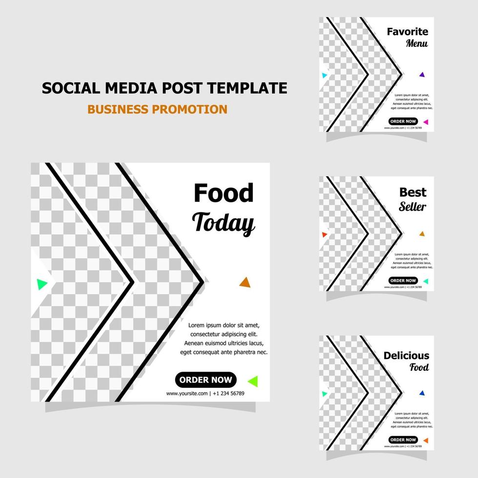 Simple template social media promotion package style six vector
