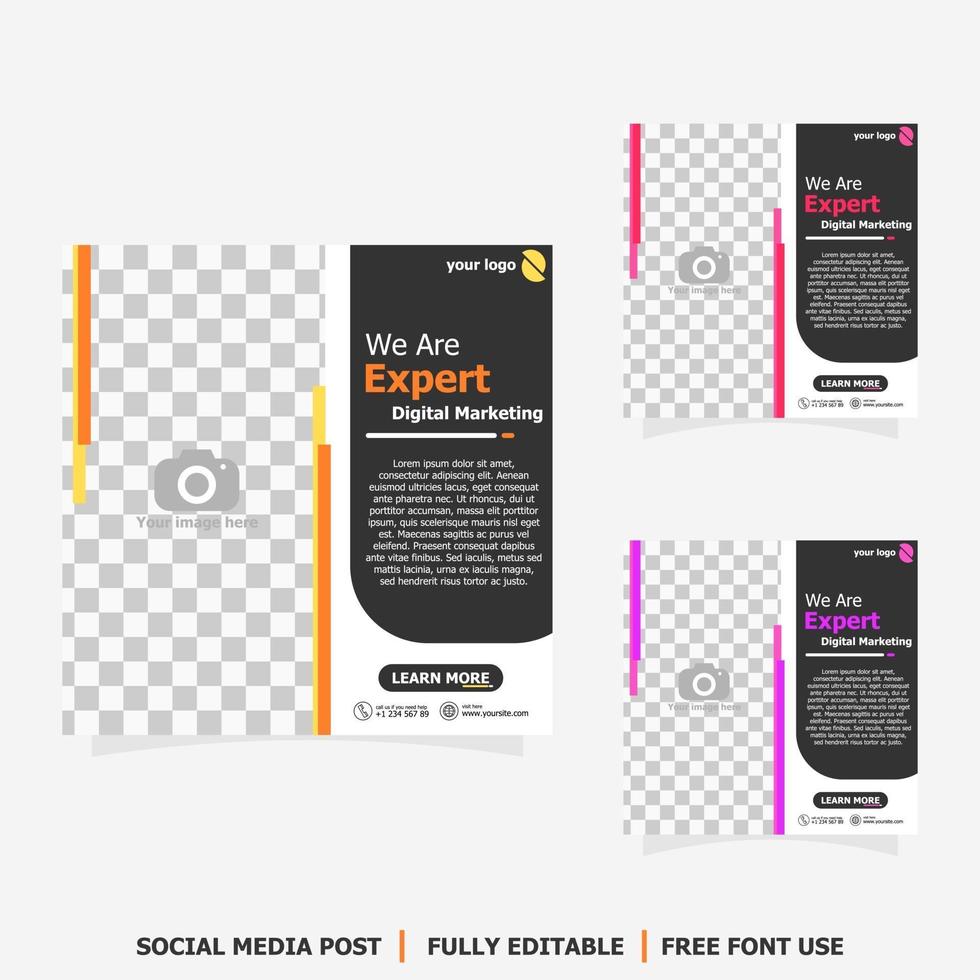 Social media post for digital marketing style eight vector