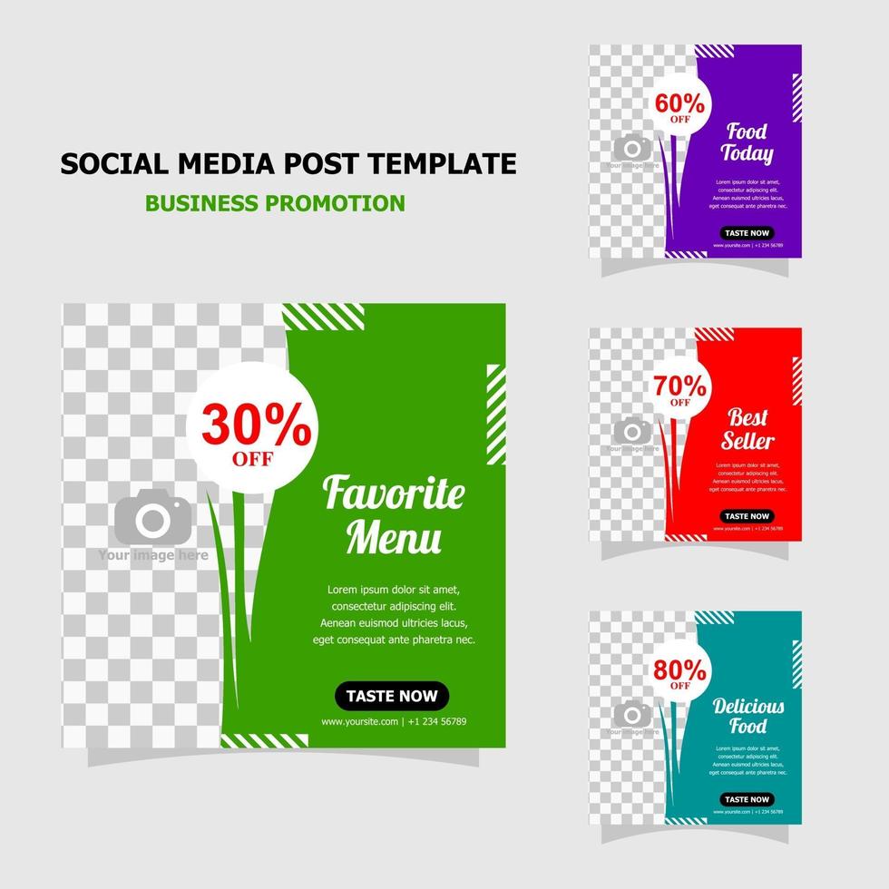 Simple template social media promotion style twelve vector