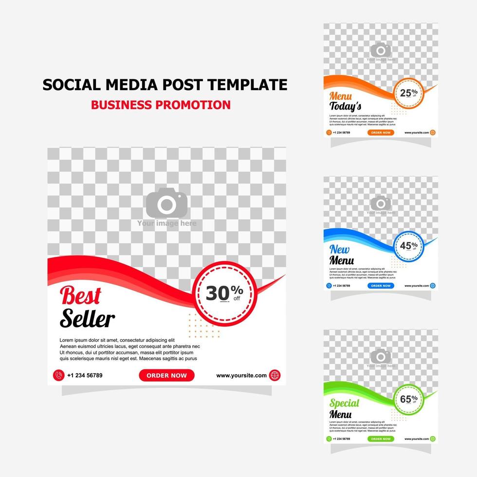 Social media for your food business promotion style two vector