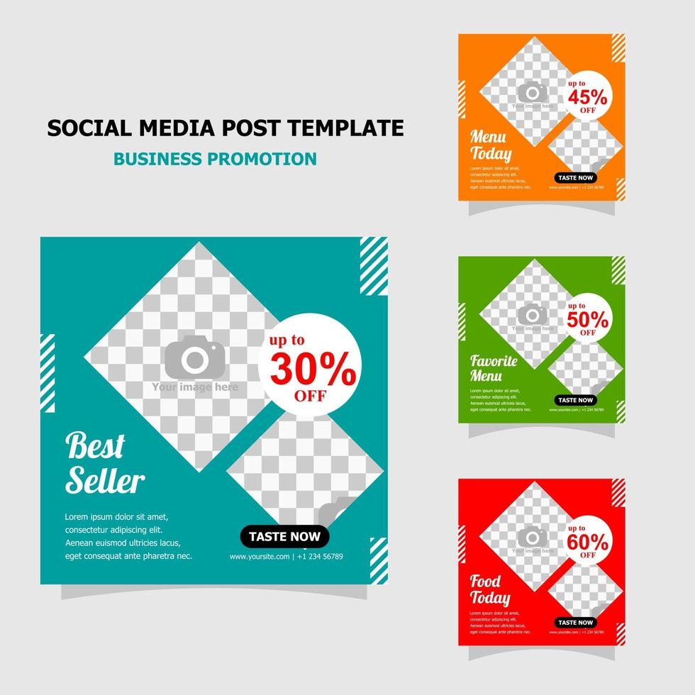 Simple template social media promotion style thirteen vector