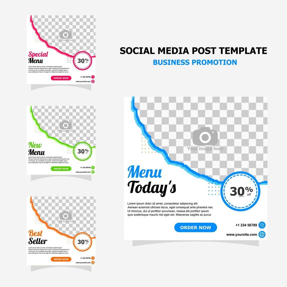 Social media for your food business promotion style eleven vector