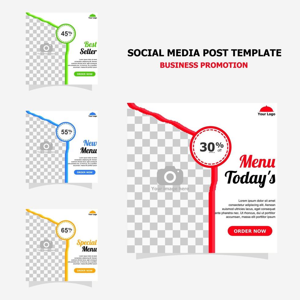 Social media for your food business promotion style twenty three vector