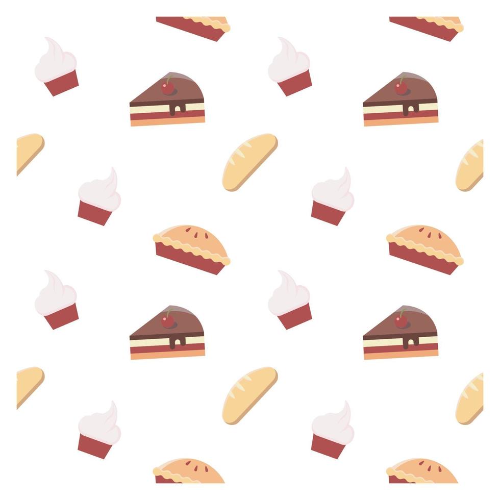 seamless pattern with cupcakes and cakes vector