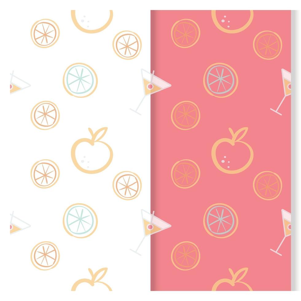 summer seamless pattern with orange and juice vector
