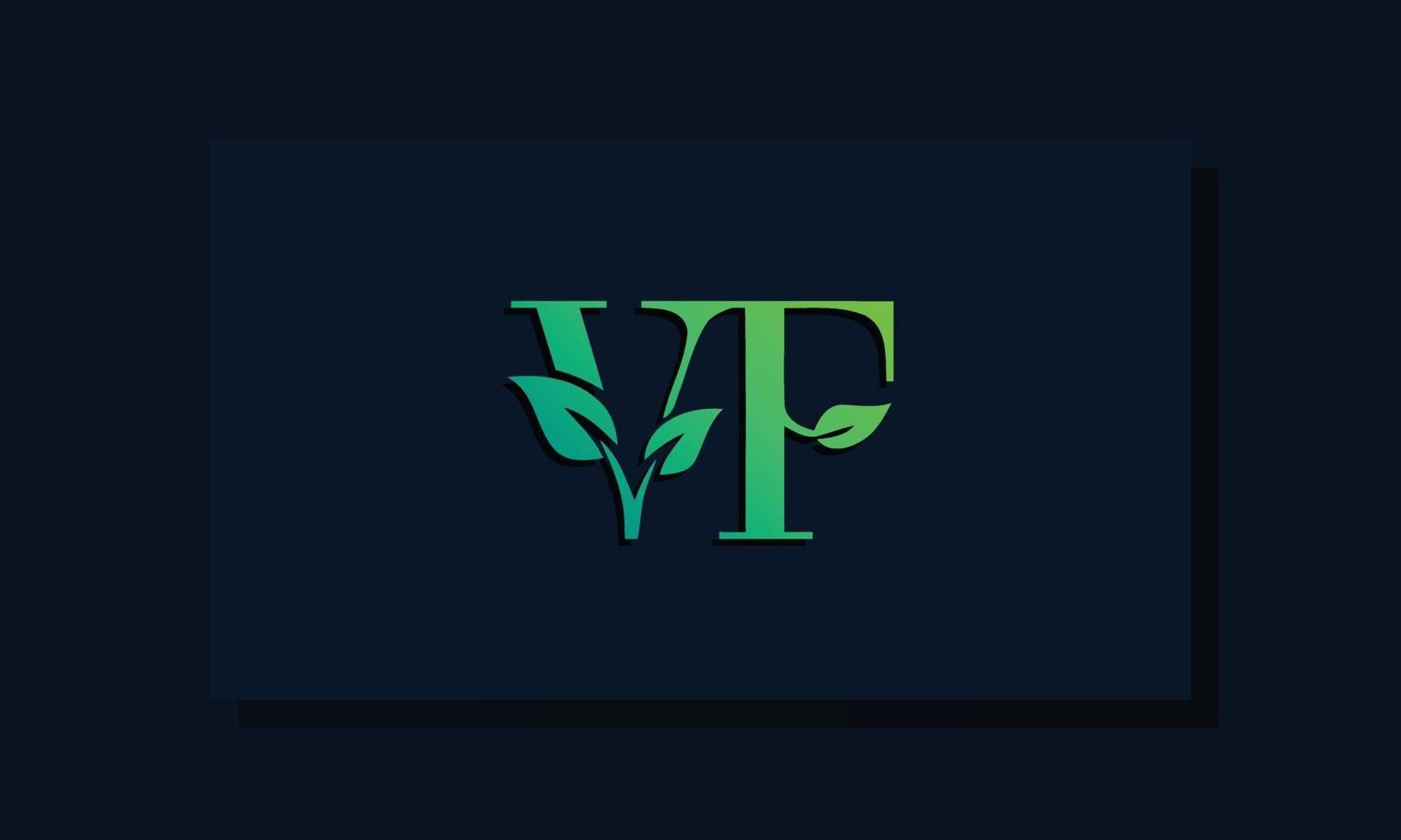 Minimal leaf style Initial VF logo vector