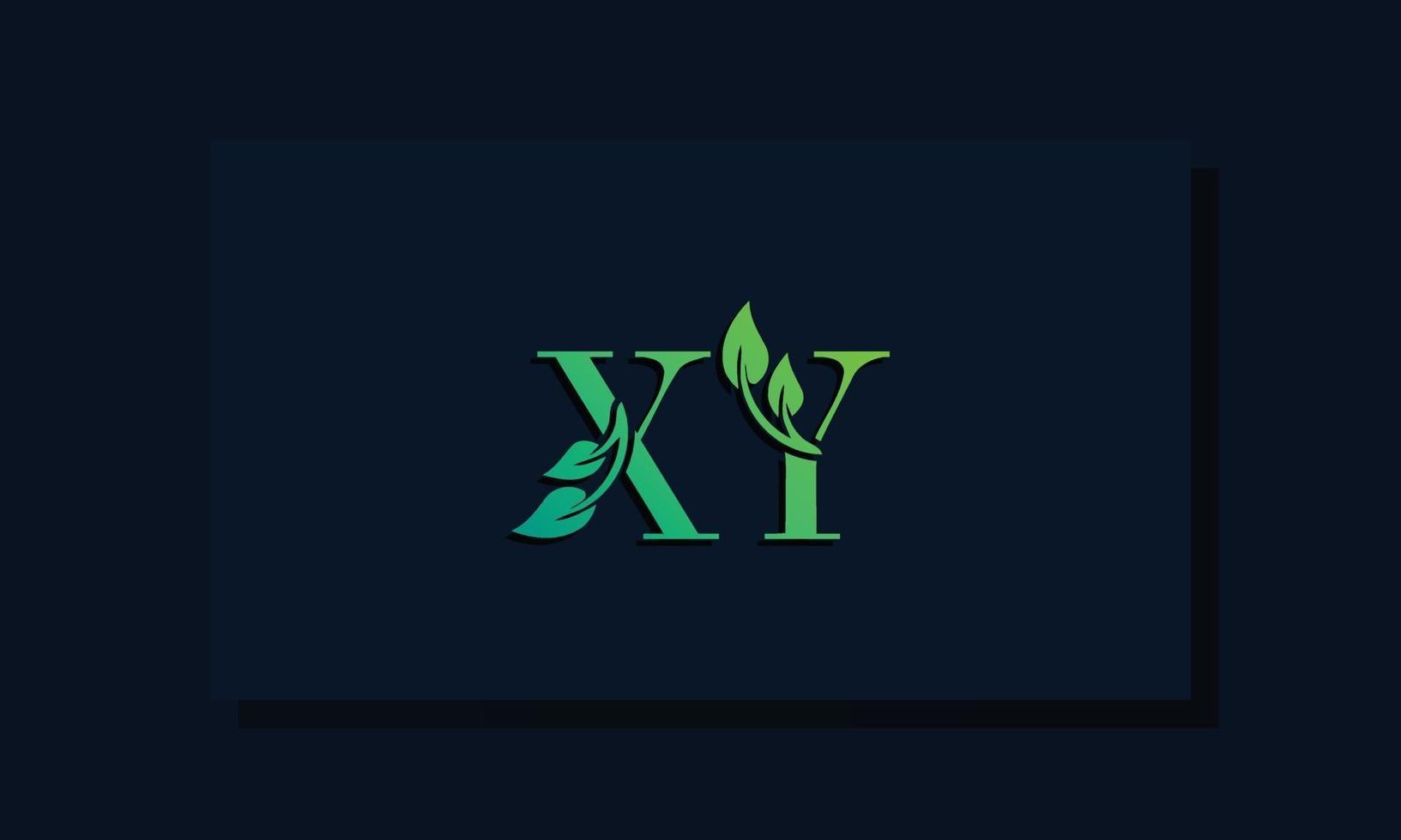 Minimal leaf style Initial XY logo vector