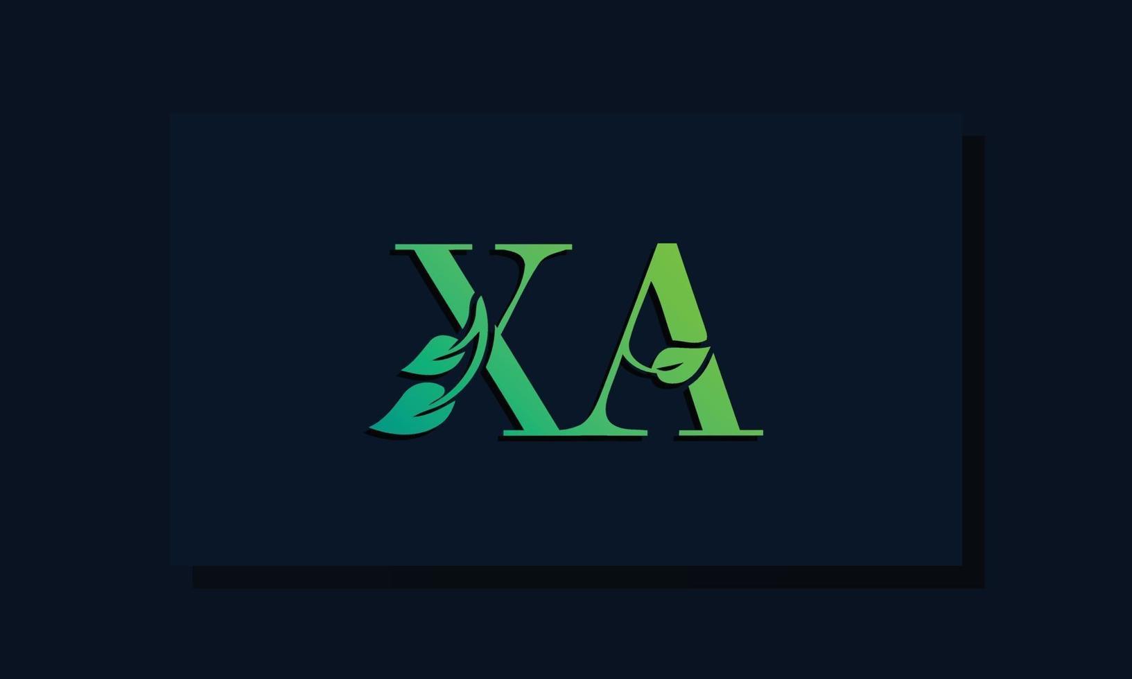 Minimal leaf style Initial XA logo vector