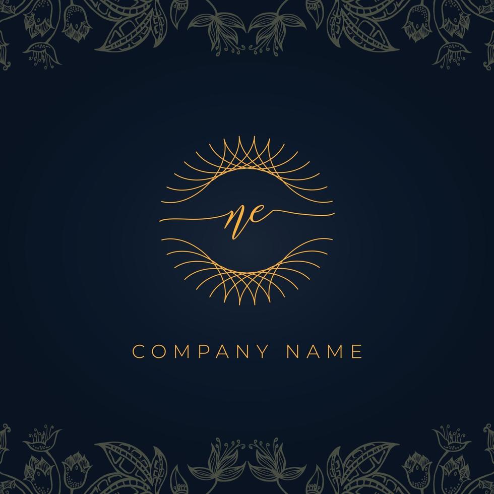 Elegant luxury letter NE logo. vector