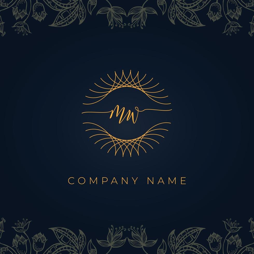 Elegant luxury letter MW logo. vector