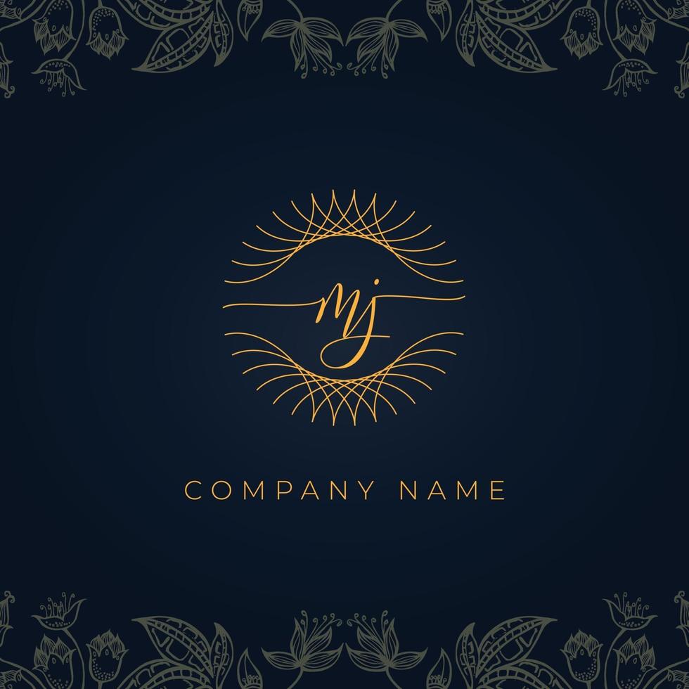 Elegant luxury letter MJ logo. vector