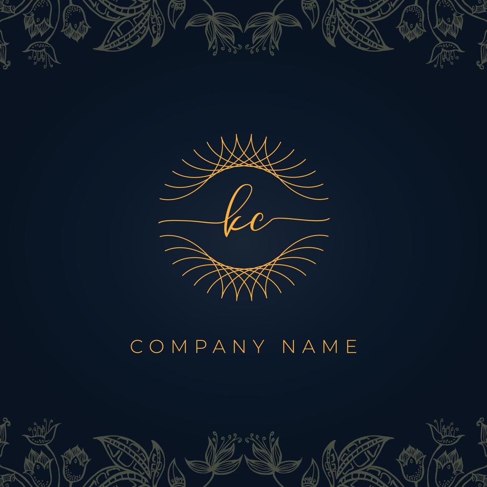 Elegant luxury letter KC logo. vector