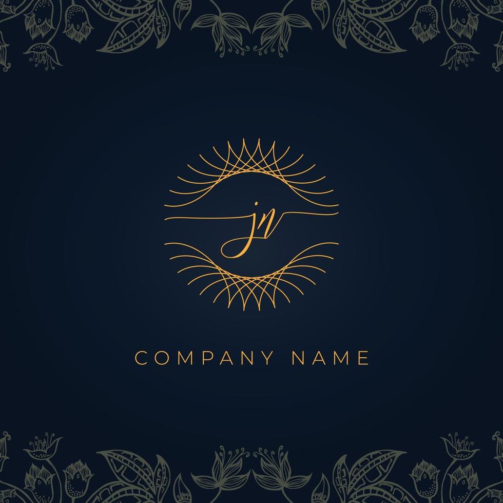 Elegant luxury letter JN logo. vector