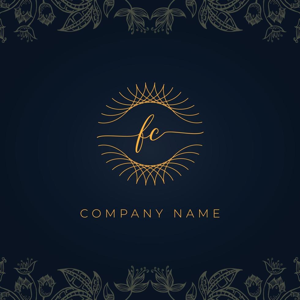 Elegant luxury letter FC logo. vector