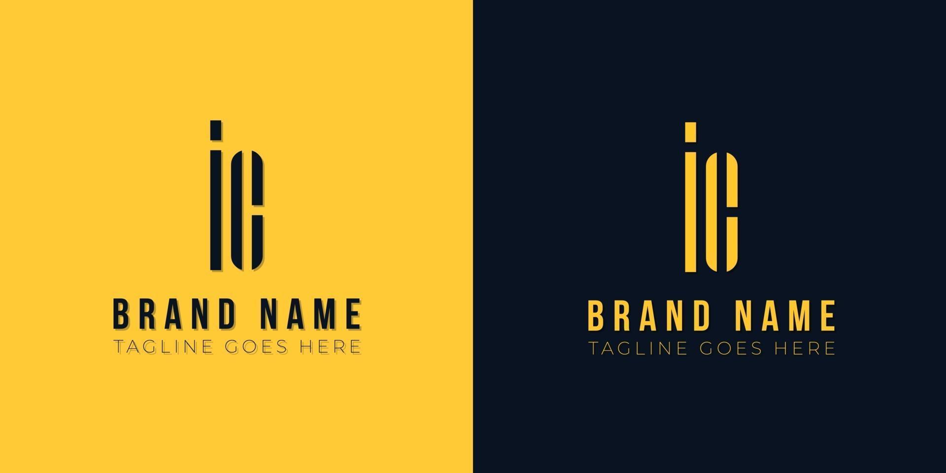 Minimalist abstract initial letter IC logo. vector