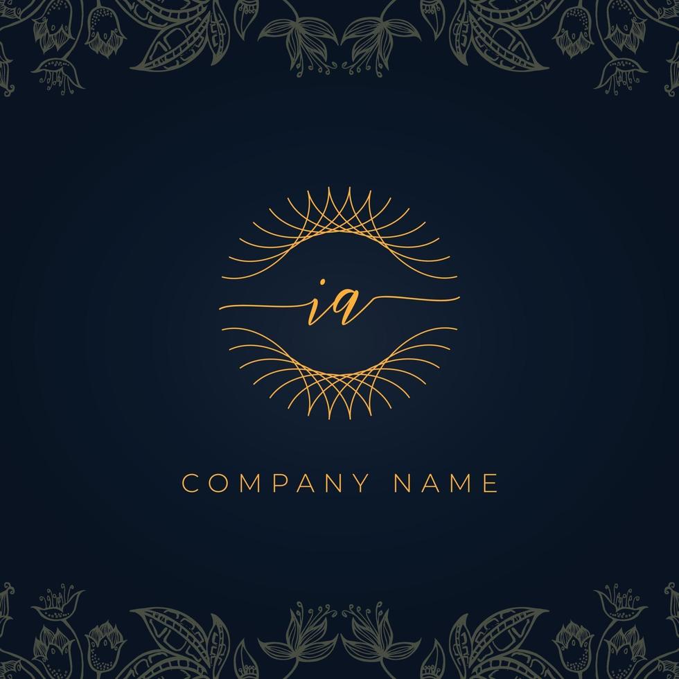 Elegant luxury letter IA logo. vector