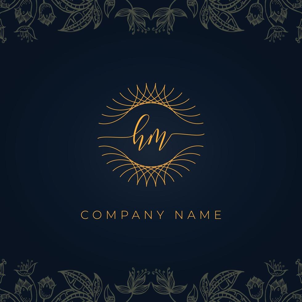 Elegant luxury letter HM logo. vector