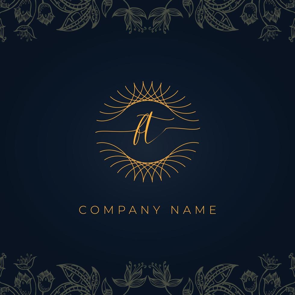 Elegant luxury letter FT logo. vector