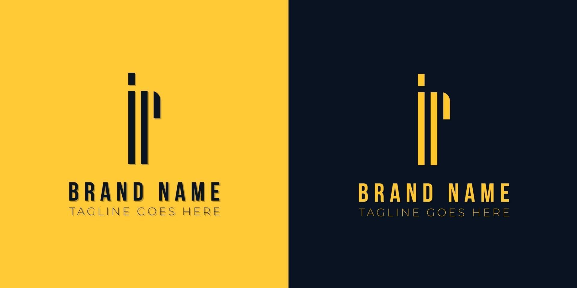 Minimalist abstract initial letter IR logo. vector