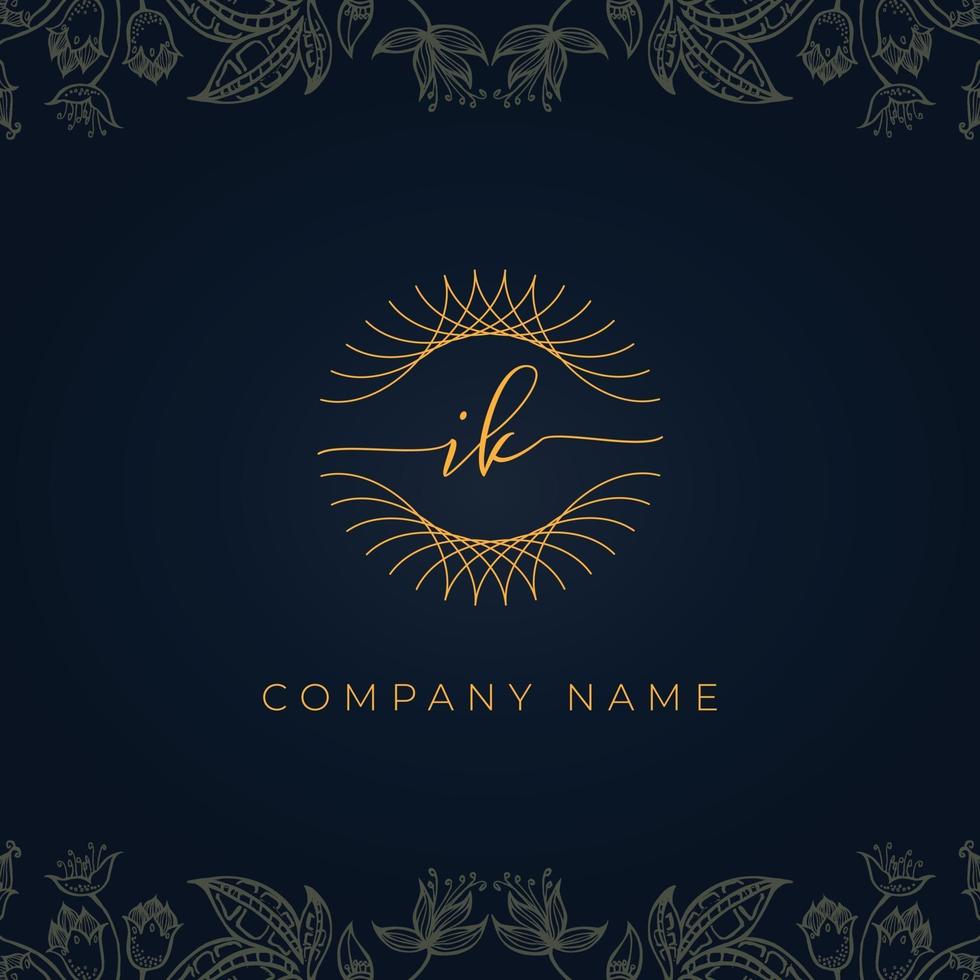 Elegant luxury letter IK logo. vector