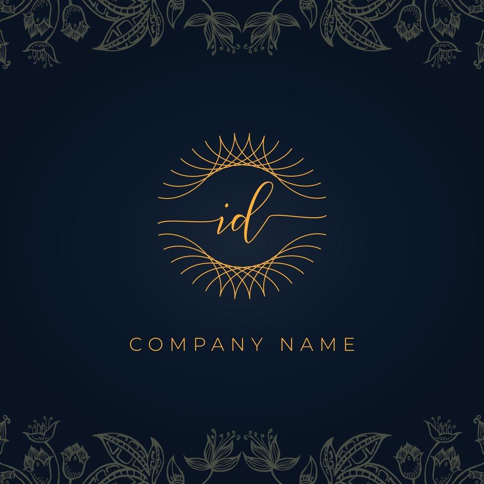 Elegant luxury letter ID logo. vector