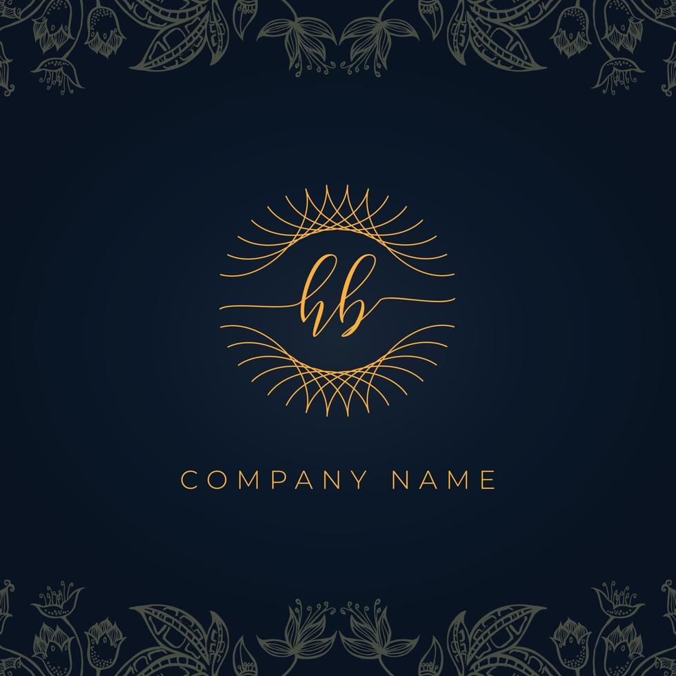 elegante logotipo de lujo letra hb. vector