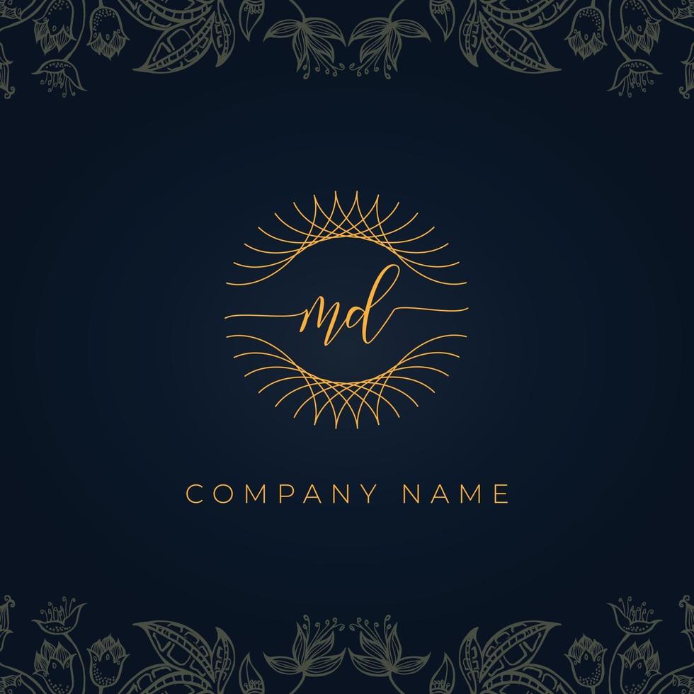 Elegant luxury letter MD logo. vector
