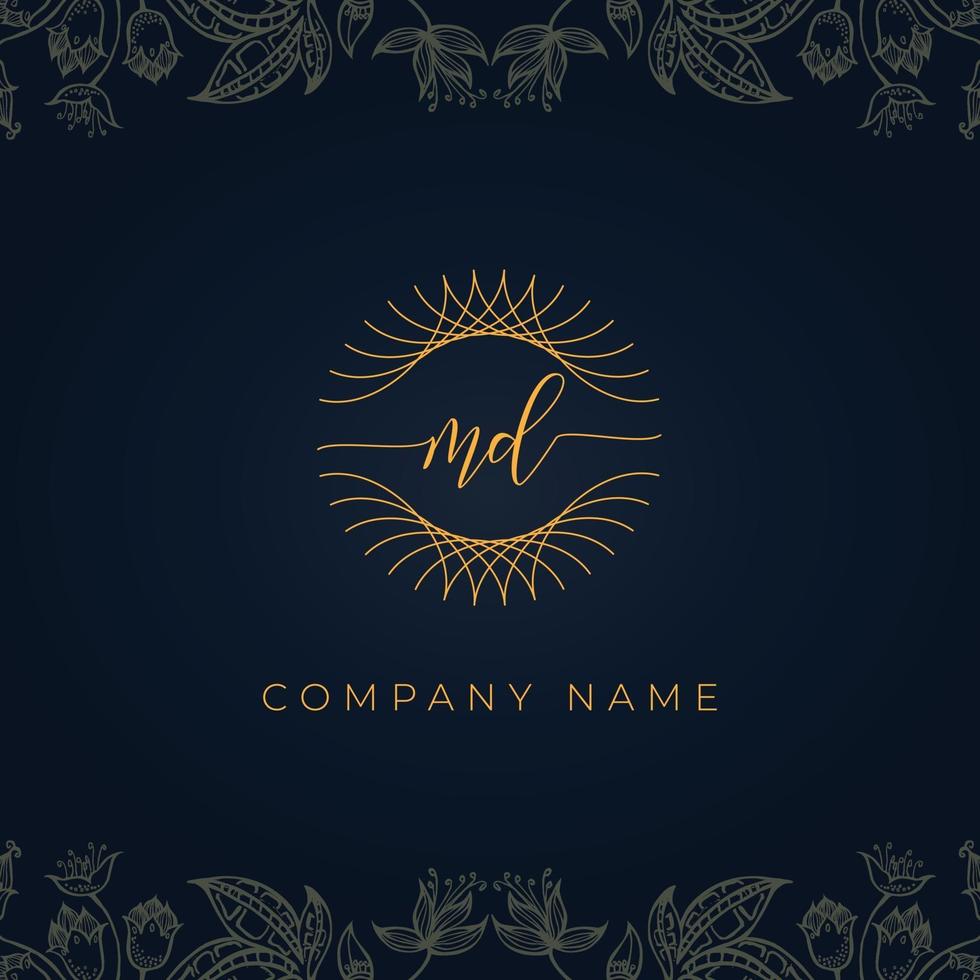 Elegant luxury letter MD logo. vector