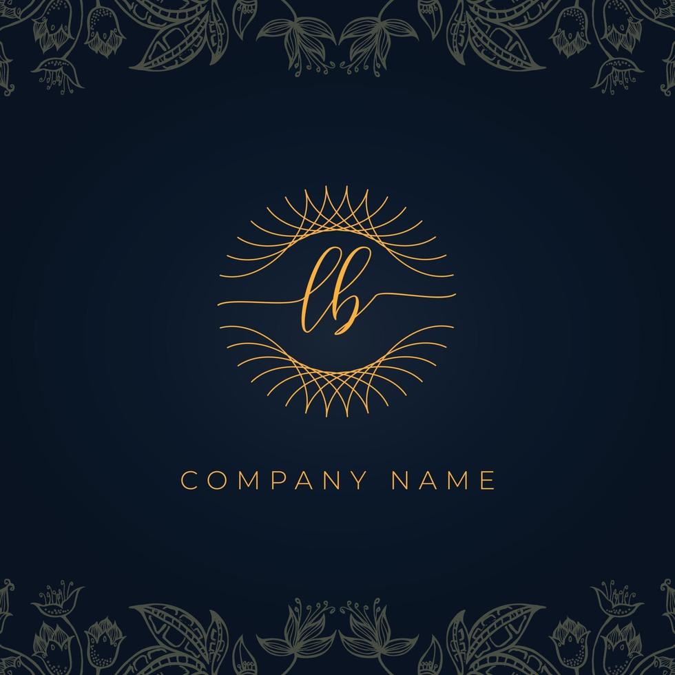 elegante logotipo de lujo letra lb. vector