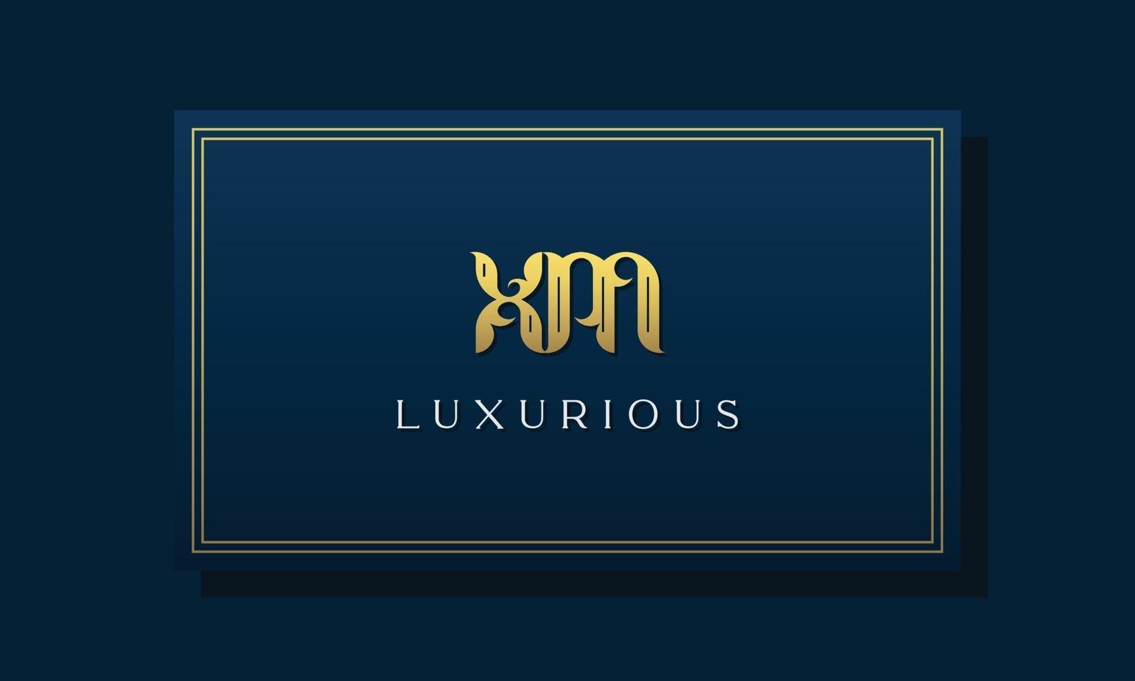 Vintage royal initial letters XM logo. vector