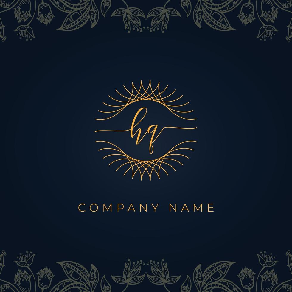 Elegant luxury letter HQ logo. vector