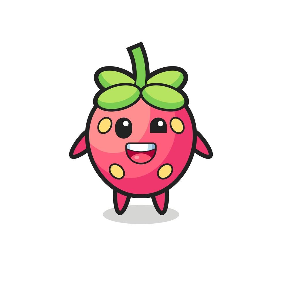 illustration of an strawberry character with awkward poses vector