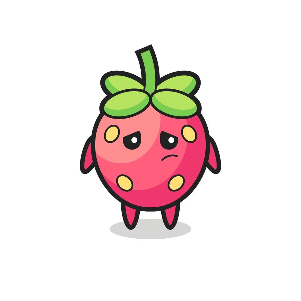 the lazy gesture of strawberry cartoon character vector