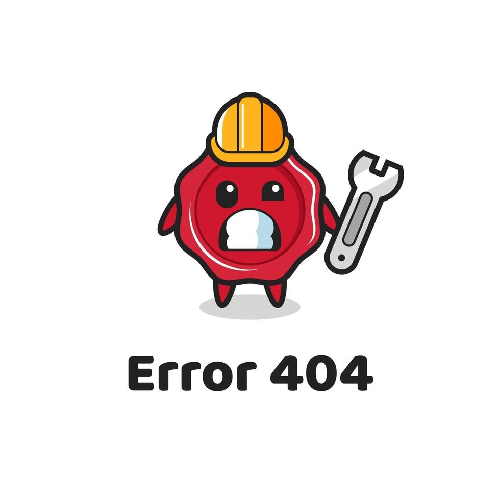 error 404 con la linda mascota de lacre vector