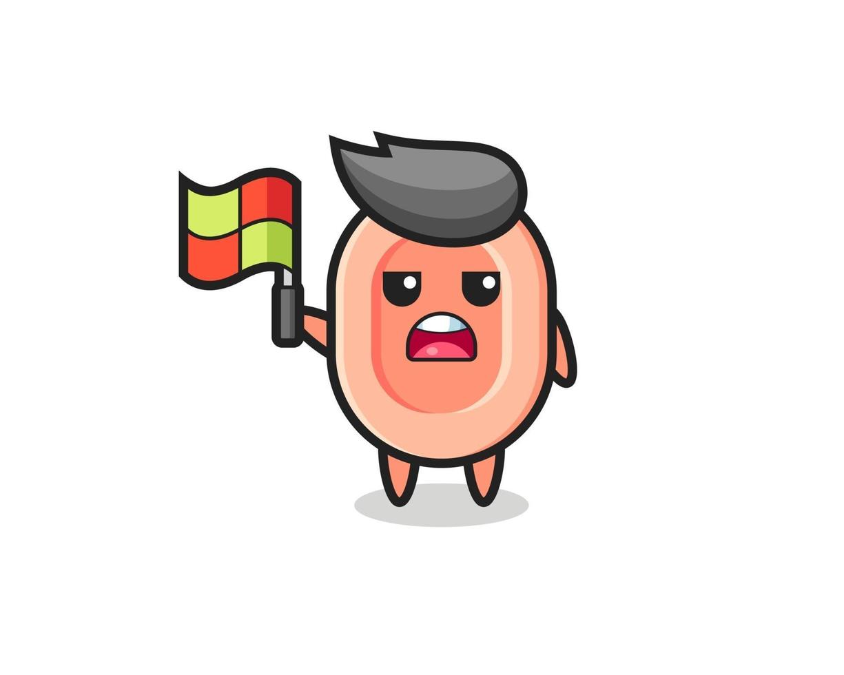 soap character as line judge putting the flag up vector