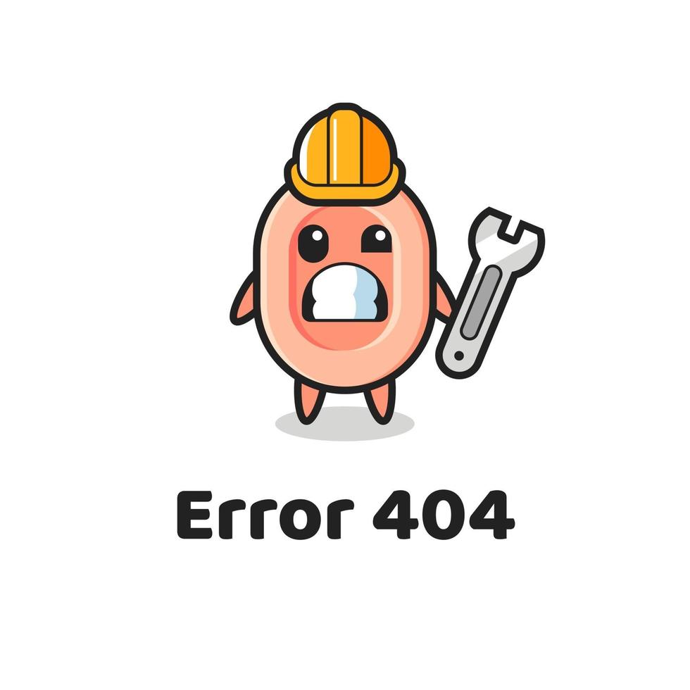error 404 with the cute soap mascot vector