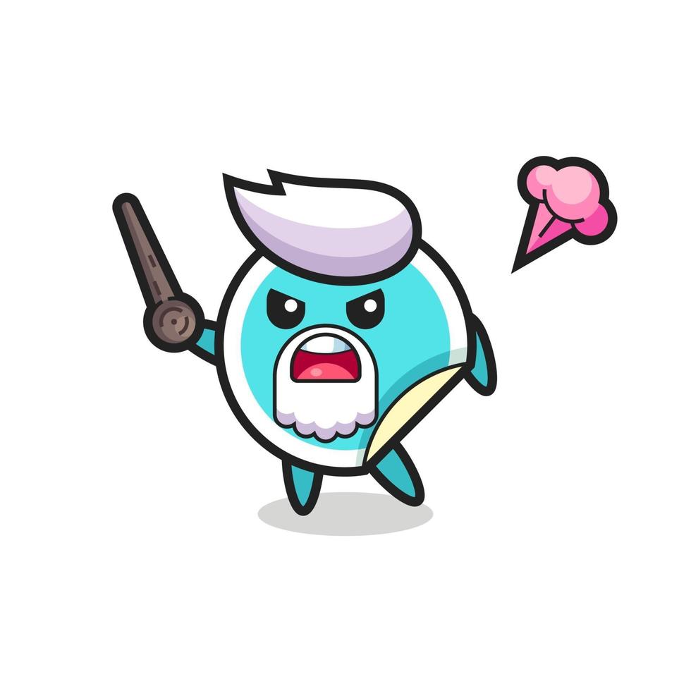 cute sticker grandpa is getting angry vector