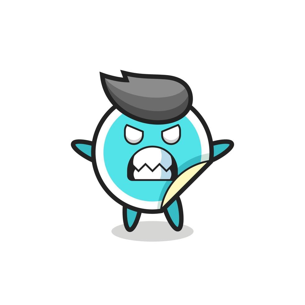 wrathful expression of the sticker mascot character vector