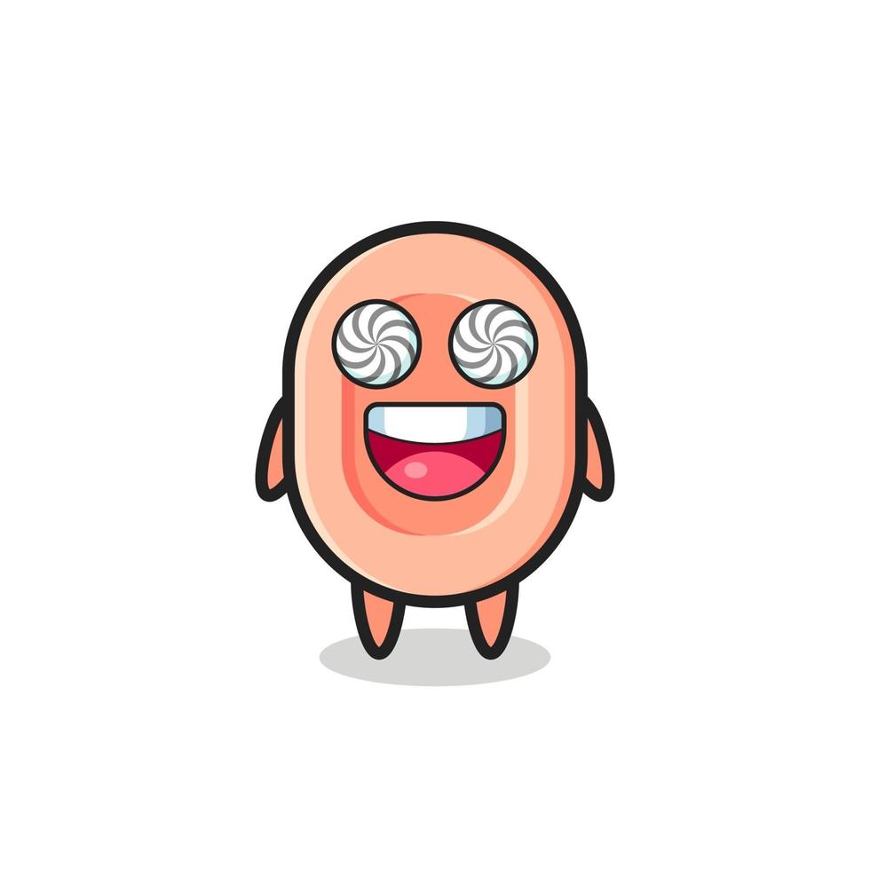 lindo personaje de jabón con ojos hipnotizados vector