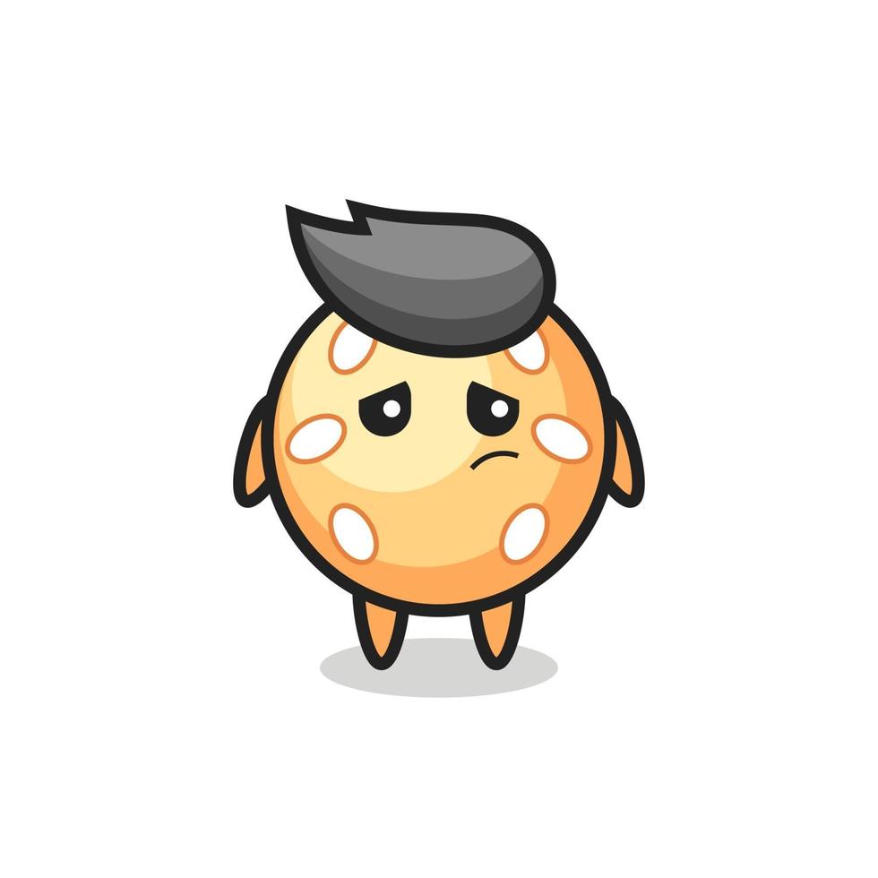 the lazy gesture of sesame ball cartoon character vector