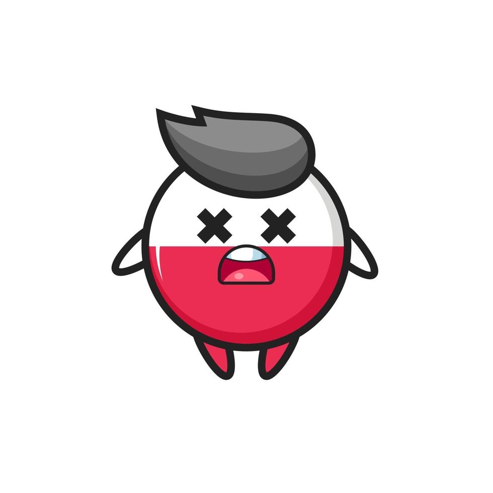 the dead poland flag badge mascot character vector