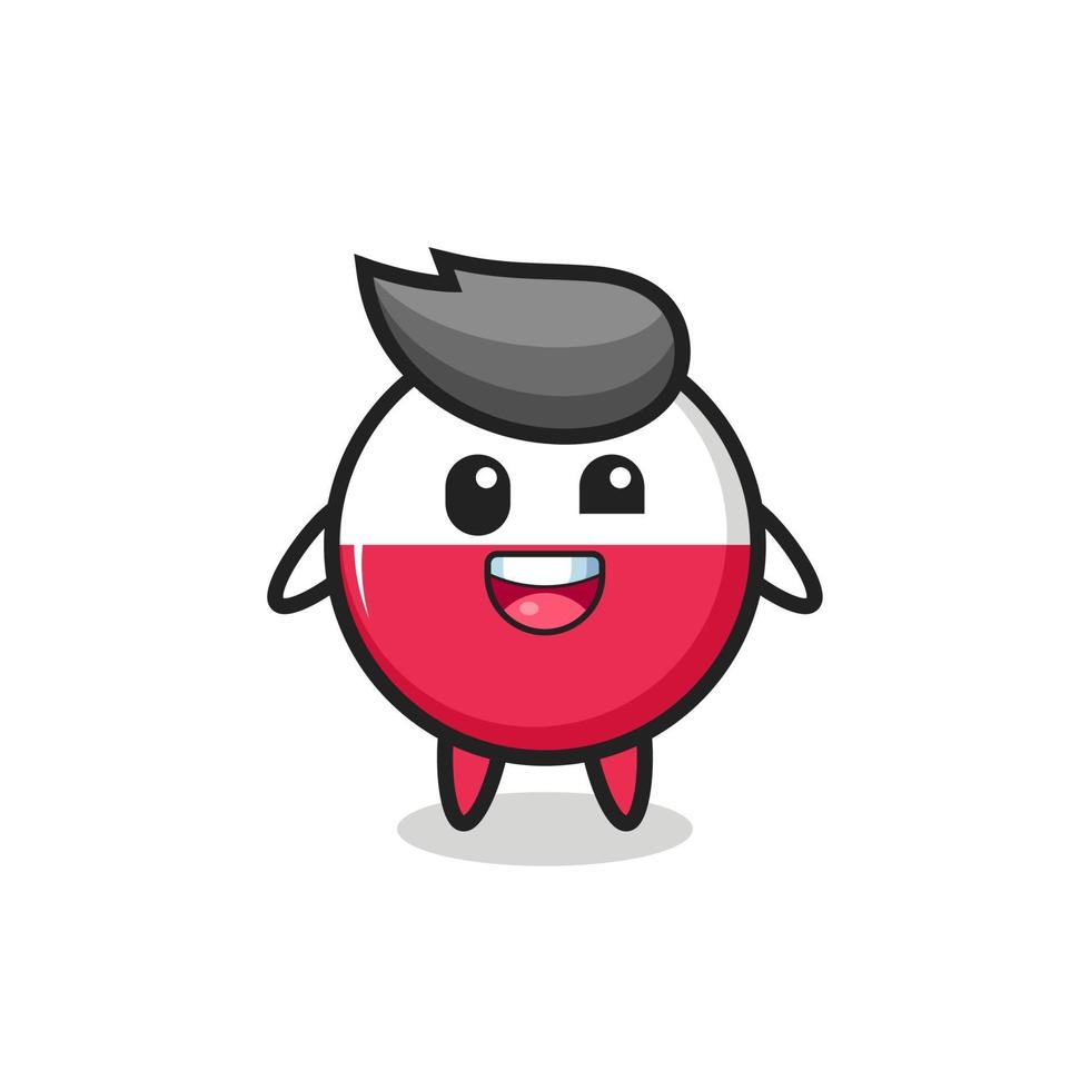 illustration of an poland flag badge character with awkward poses vector