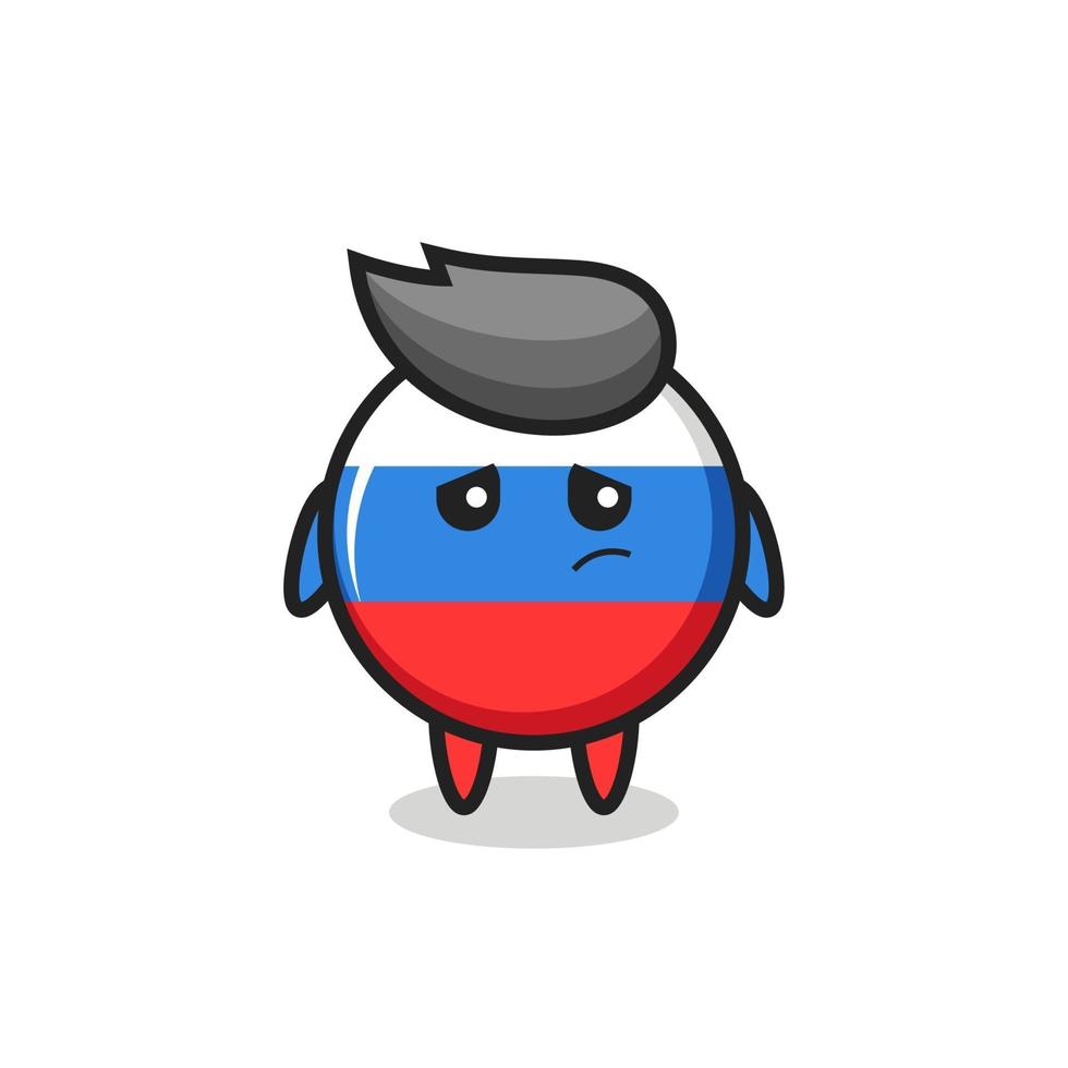 the lazy gesture of russia flag badge cartoon character vector