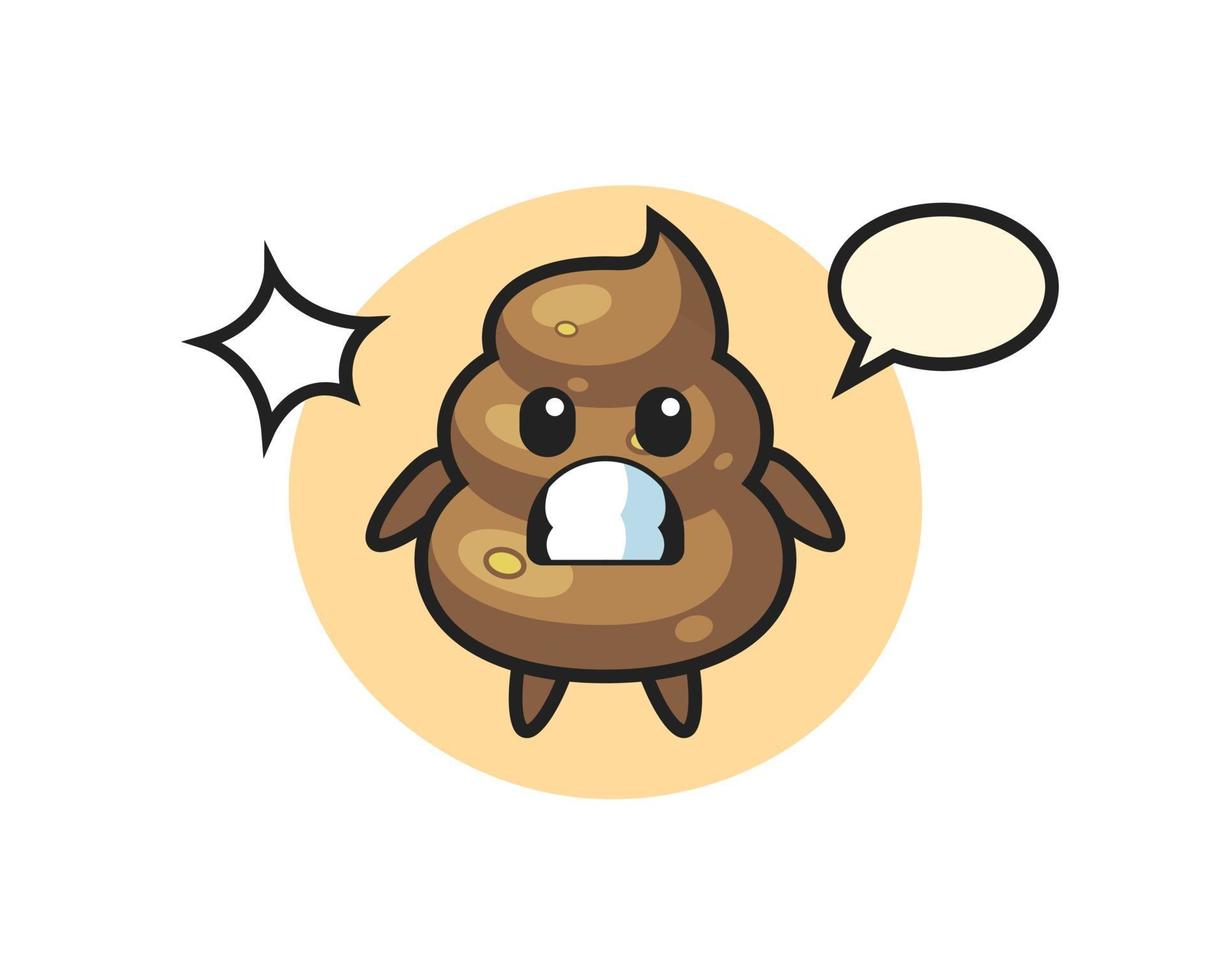 poop character cartoon with shocked gesture vector