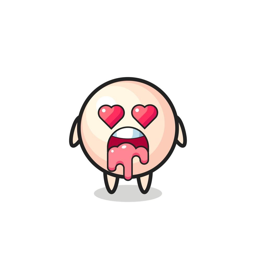 the falling in love expression of a cute pearl with heart shaped eyes vector