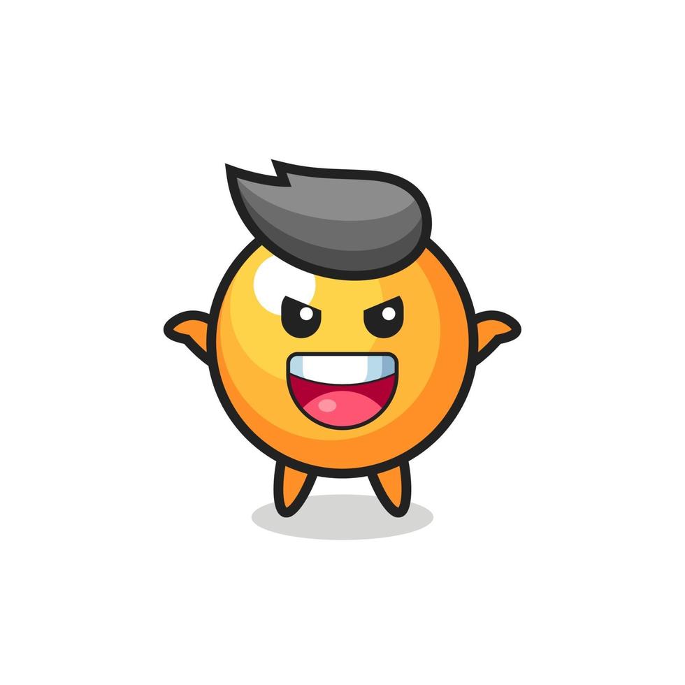 the illustration of cute ping pong ball doing scare gesture vector